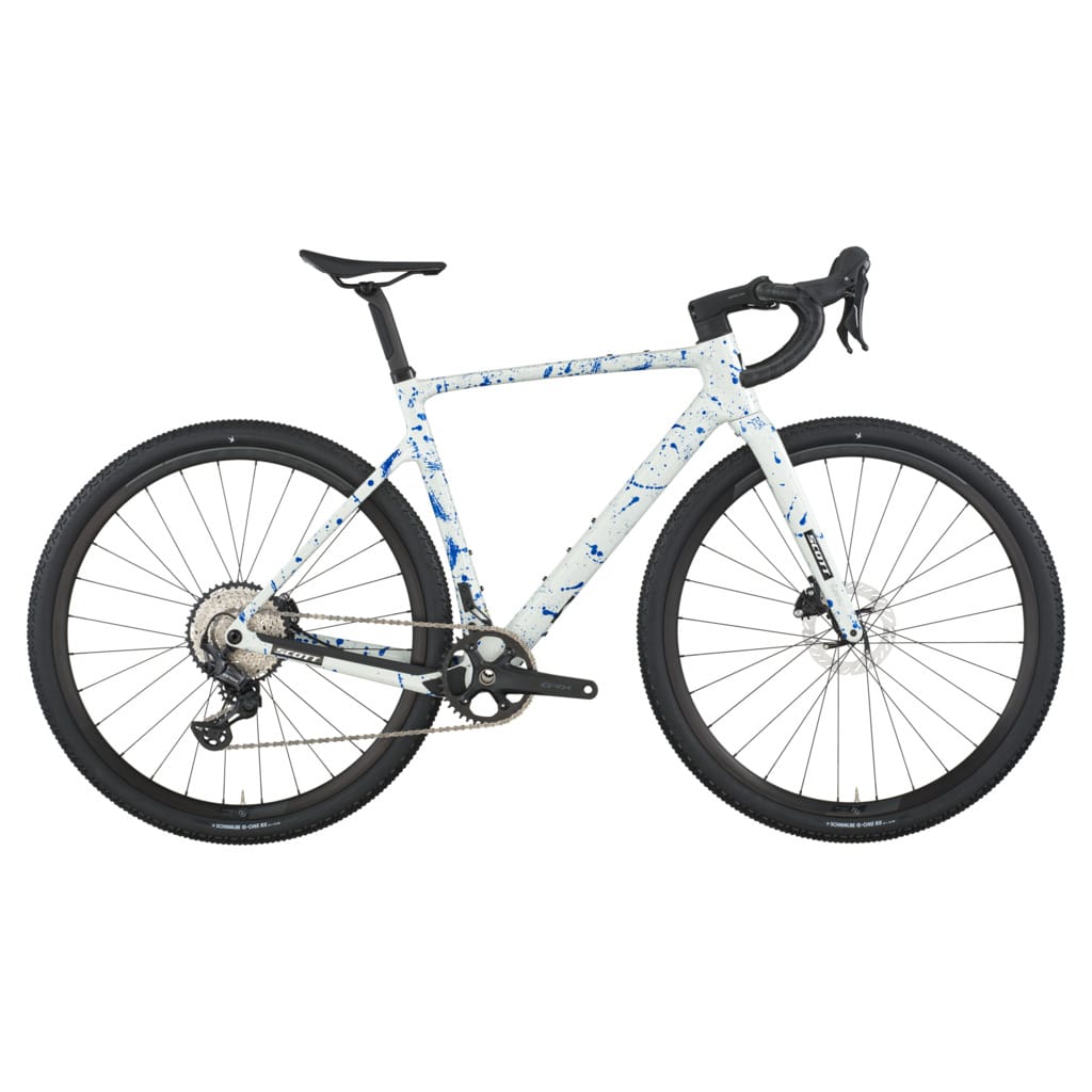 Dviratis SCOTT Addict Gravel 30 white/splatter blue